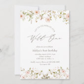 Wild Roos Baby Eerste Verjaardagsuitnodiging (Voorkant)