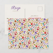 Wild Roos Bossen Exotische bloementuin Bruiloft Briefkaart (Voorkant / Achterkant)