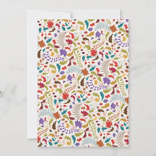 Wild Roos Bossen Exotische bloementuin Bruiloft Kaart (Achterkant)