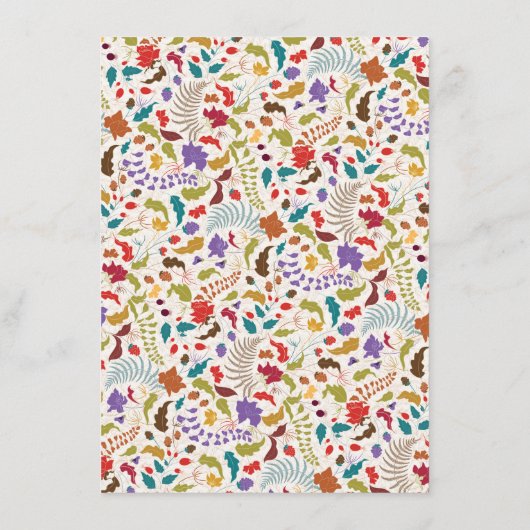 Wild Roos Bossen Exotische bloementuin Bruiloft Menu (Achterkant)