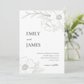 Wild Roos Eenvoudige bruiloft uitnodiging in Sage (Staand voorkant)