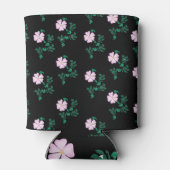 Wild Roos - Floral Pattern on Black Background Blikjeskoeler (Achterkant)