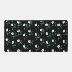 Wild Roos - Floral Pattern on Black Background Bureaumat