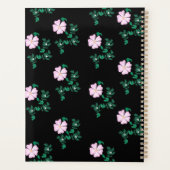 Wild Roos - Floral Pattern on Black Background Planner (Achterkant)