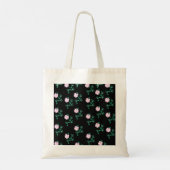 Wild Roos - Floral Pattern on Black Background Tote Bag (Achterkant)