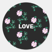 Wild Roos Floral Pattern Ronde Sticker (Voorkant)
