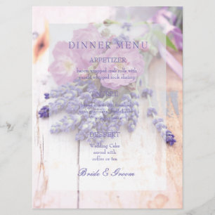 Wild Roos & Lavendel Zomer Bruiloft Menu