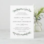 Wild Rosemary Botanical Wedding Invitation Kaart (Staand voorkant)