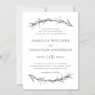 Wild Rosemary Botanical Wedding Invitation Magnetische Uitnodiging