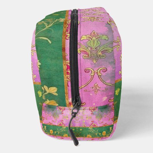 Wild Roze Groene Grunge Damask - Toilettas Toilettasje (Rechts)