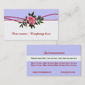 Wild roze roos lavendel wit bloemig visitekaartje (Voorkant / Achterkant)