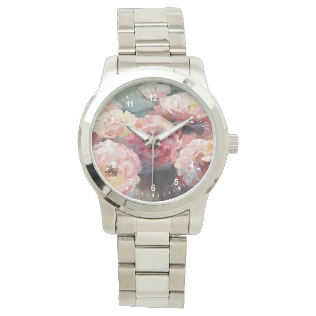 Wild Roze Roses Horloge (Voorkant)