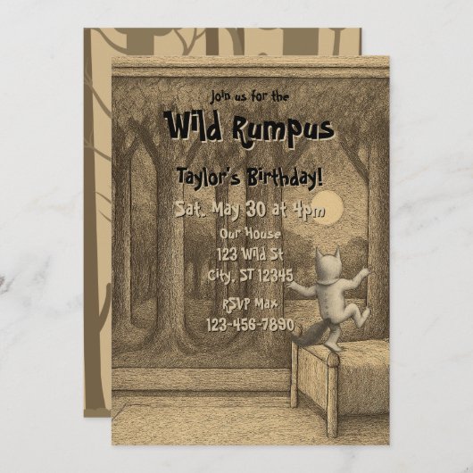 Wild Rumpus Birthday Kaart (Voorkant / Achterkant)