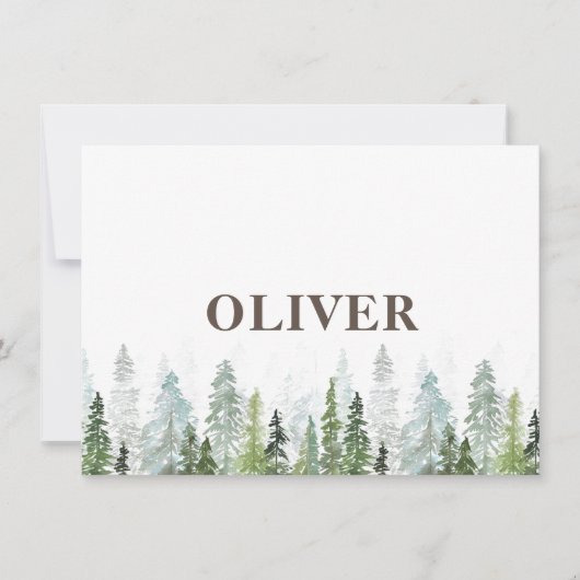 WILD | Rustige aanschafkaart met bomen Save The Date (Voorkant)
