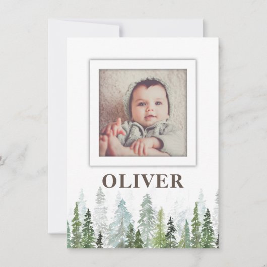 WILD | Rustige aanschafkaart met bomen Save The Date (Voorkant)