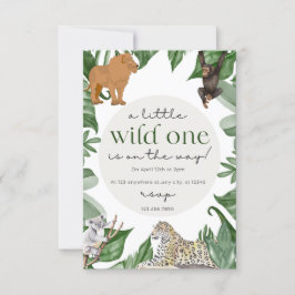 Wild Safari Adventures wachten op dit Baby shower Kaart