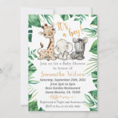 Wild Safari Animals Baby shower Uitnodiging (Voorkant)