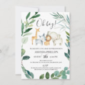 Wild Safari Animals Invitation Baby shower de cour (Devant)
