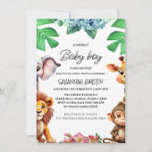 Wild Safari Animaux Baby shower Invitation (Devant)