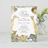 Wild Safari Animaux Baby shower Invitation (Debout devant)