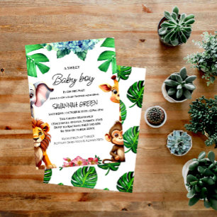 Wild Safari Animaux Baby shower Invitation