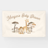 Wild Safari Dieren Baby shower Spandoek (Horizontaal)