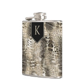 Wild Safari Dierenprint met uw Monogram Heupfles (Links)