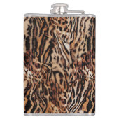 Wild Safari Dierprint met uw Monogram Heupfles (Achterkant)