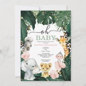 Wild Safari Jungle Animaux Baby shower Invitation (Devant)