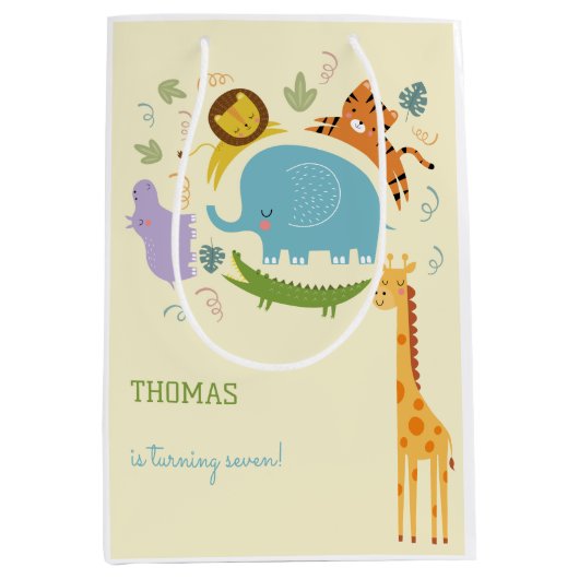 Wild safari kinderen medium cadeauzakje (Voorkant)