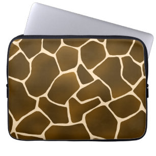 Wild Safari Natuurlijke Giraffe Print Laptop Sleeve