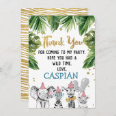 Wild Safari Oerwoud Verjaardag Dank u kaart (Voorkant / Achterkant)