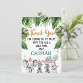 Wild Safari Oerwoud Verjaardag Dank u kaart (Staand voorkant)