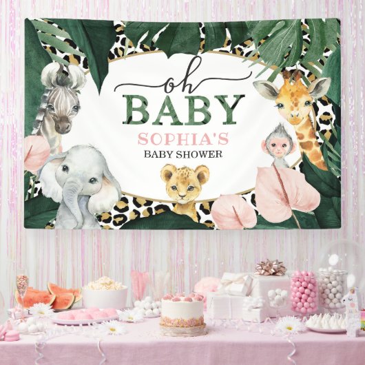 Wild Safari Oh bannière Baby shower (Fête)