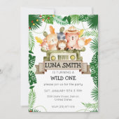 Wild Safari Theme Birthday Party Kaart (Voorkant)
