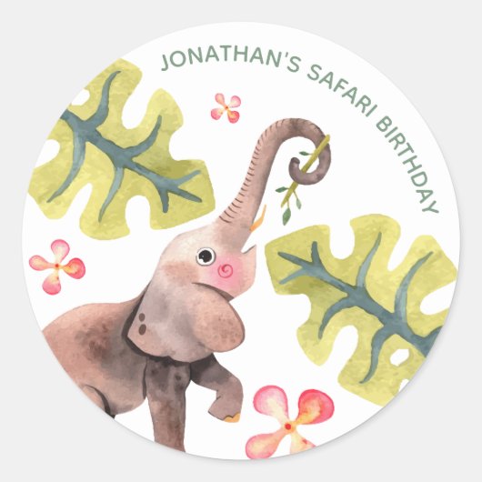 Wild Safari Zoo Anniversaire Classic Round Sticker (Devant)