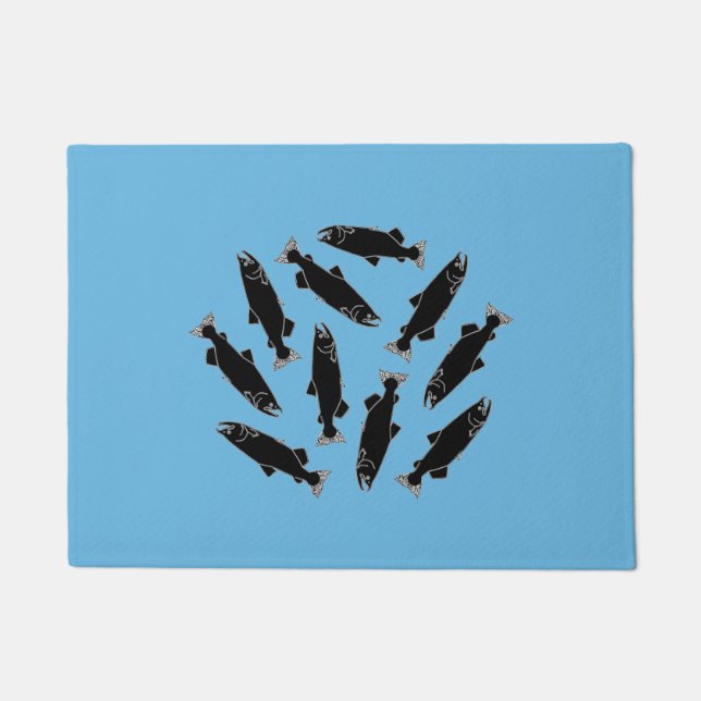 Wild Salmon Fish Pattern Deurmat (Voorkant)