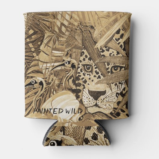 Wild Sepia Leopard Can Cooler (Voorkant)