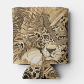 Wild Sepia Leopard Can Cooler (Achterkant)