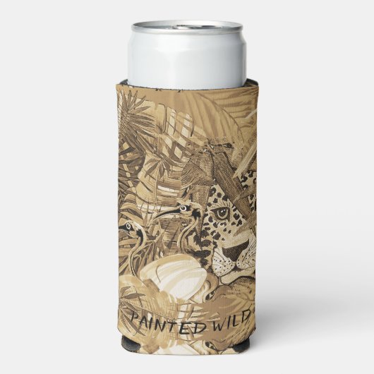 Wild Sepia Leopard Can Cooler (Seltzer Voorkant)