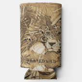 Wild Sepia Leopard Can Cooler (Achterkant)