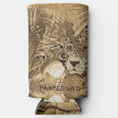 Wild Sepia Leopard Can Cooler (Voorkant)
