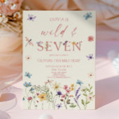 Wild & Seven Wildflower Floral 7th Birthday Party Kaart