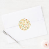 Wild Sinaasappel Anemone Flowers - naadloos patroo Ronde Sticker (Envelop)