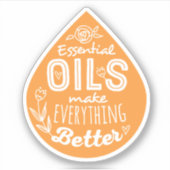Wild Sinaasappel Die Cut Essential Oil Drop Sticker (Voorkant)