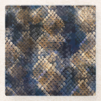 Wild Snakeskin Waterverf Naadloos ontwerp Glazen Onderzetter