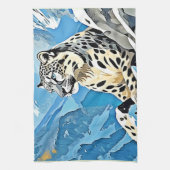Wild Snow Leopard Design Theedoek (Verticaal)