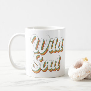 WILD SOUL 70's typografische retro design Koffiemok