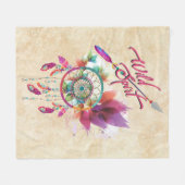 Wild Spirit & Dream Catcher Fleece Deken (Voorkant (Horizontaal))