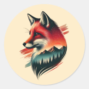 Wild Spirit Fox - Sticker artistique inspiré par l